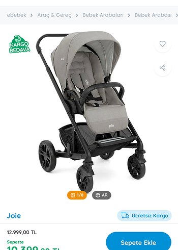15-36 kg Beden Bej Joie Bebek Arabası
