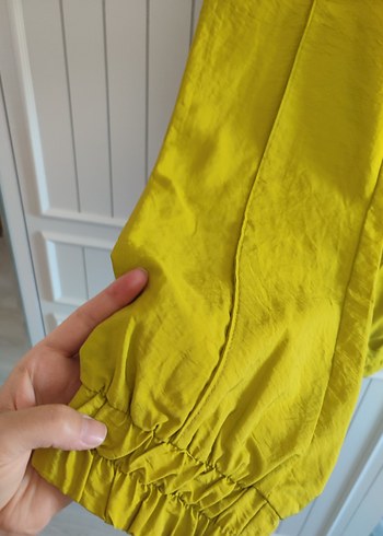 36 Beden haki Renk Kadın Parlak Kumaş Midi Pantolon