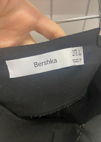 l Beden siyah Renk Siyah Süet Midi Mini Etek