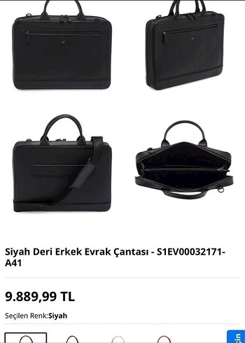 Tergan Siyah Deri Erkek Evrak Cantasi