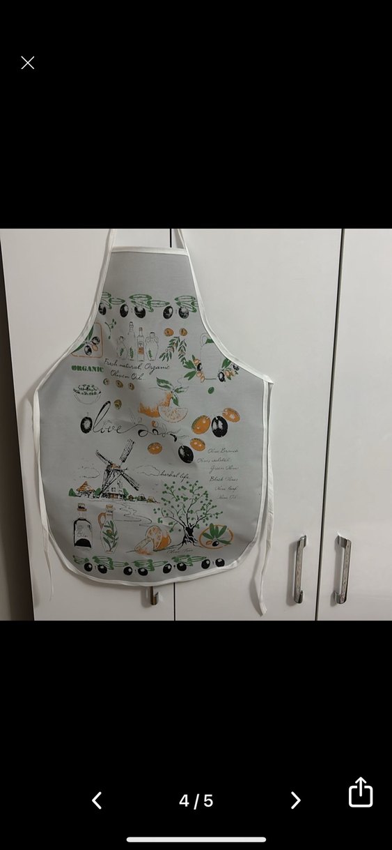 Baskılı Gri Mutfak Önlüğü - Görsel 2