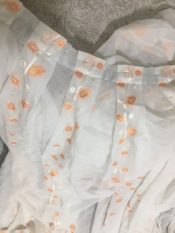 Nakışlı Beyaz Tül Perde - Görsel 2