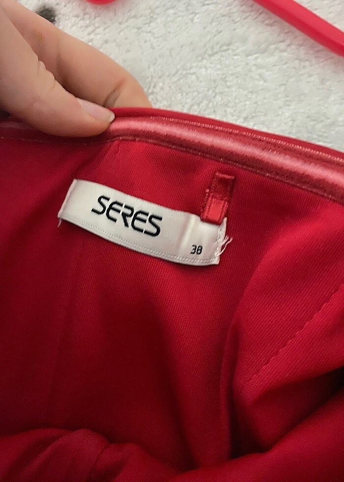 kırmızı straples tam boy abiye - Görsel 3