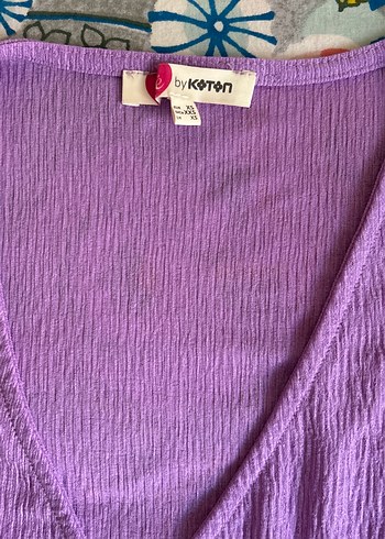 V Yakalı Mor Bohem Bluz - Görsel 3