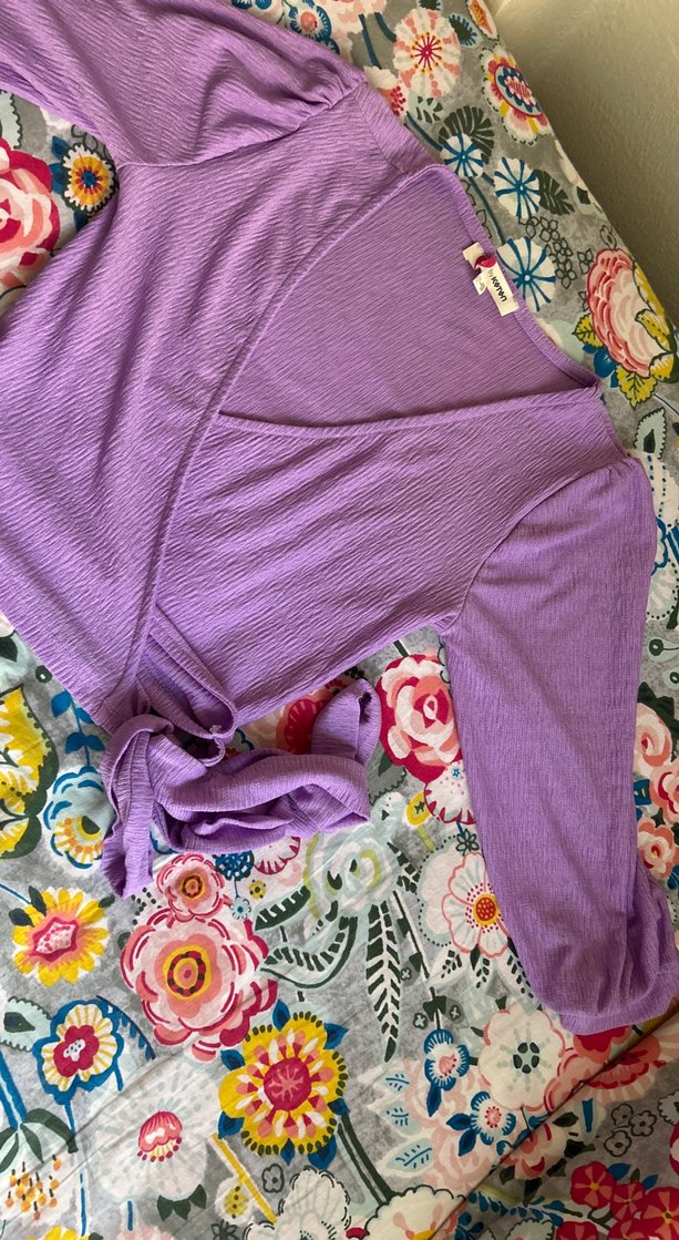 V Yakalı Mor Bohem Bluz - Görsel 2