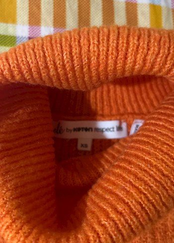 Turuncu Bohem Kadın Boğazlı Kazak - Görsel 3