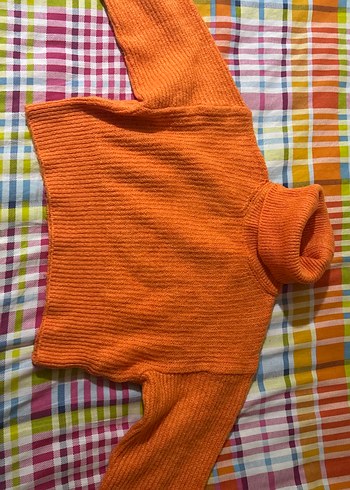 Turuncu Bohem Kadın Boğazlı Kazak - Görsel 2