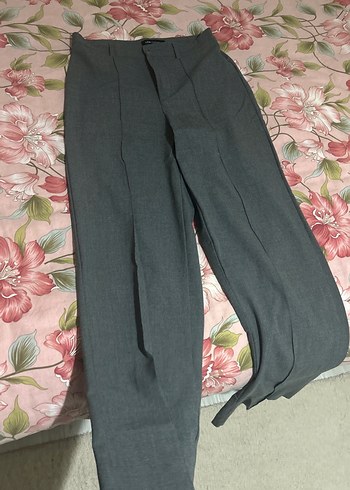 Gri Kadın Kumaş Pantolon, - Görsel 3