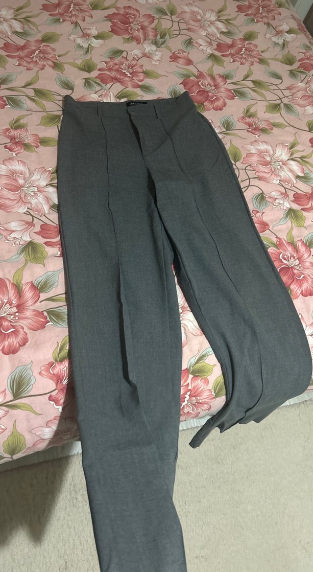 Gri Kadın Kumaş Pantolon, - Görsel 3