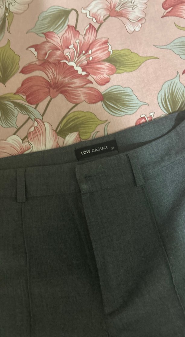 Gri Kadın Kumaş Pantolon, - Görsel 2