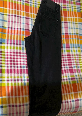 Düğmeli Siyah Mom Jean - Görsel 4