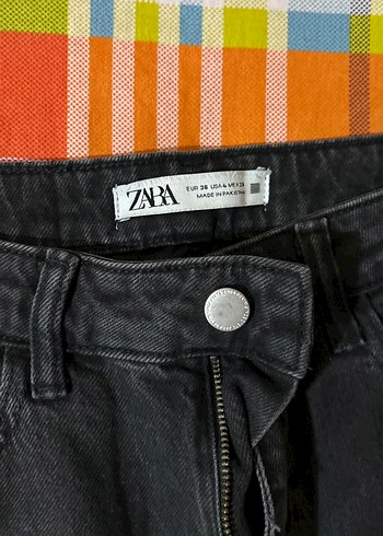 Düğmeli Siyah Mom Jean - Görsel 2