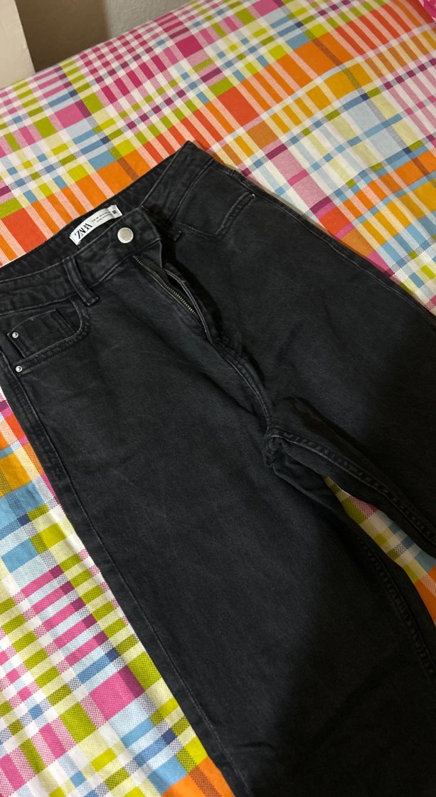 Düğmeli Siyah Mom Jean - Görsel 3