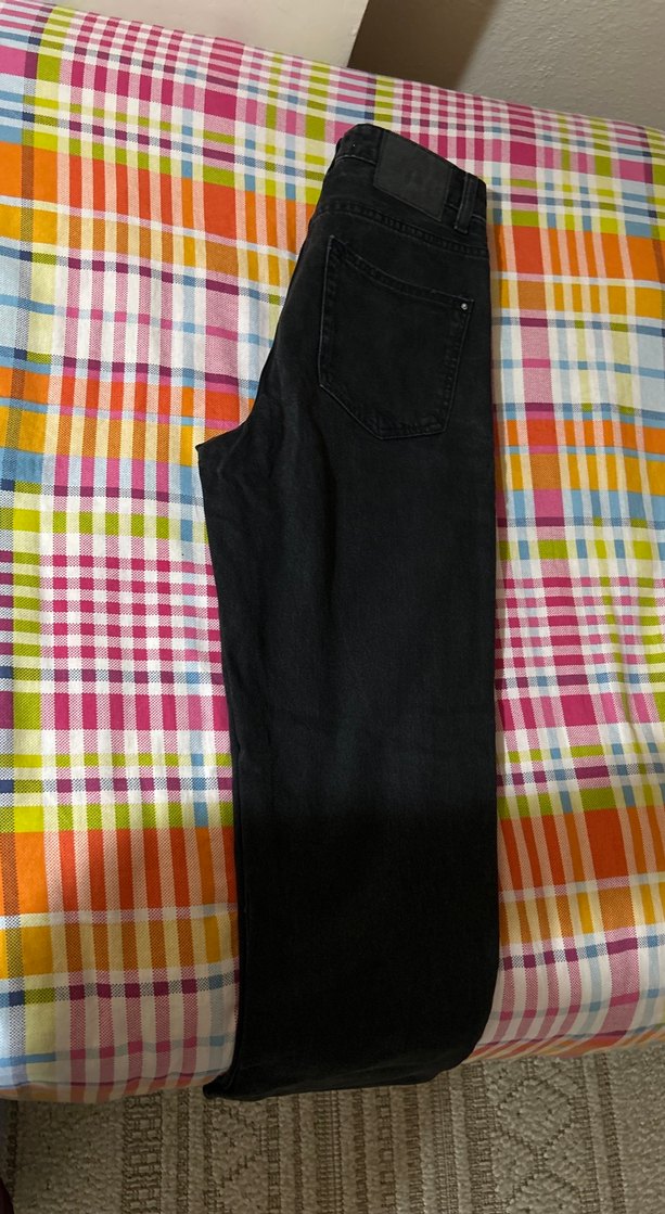 Düğmeli Siyah Mom Jean - Görsel 4