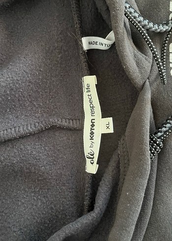 xl Beden Gri Kapüşonlu Belden Oturmalı Sweatshirt