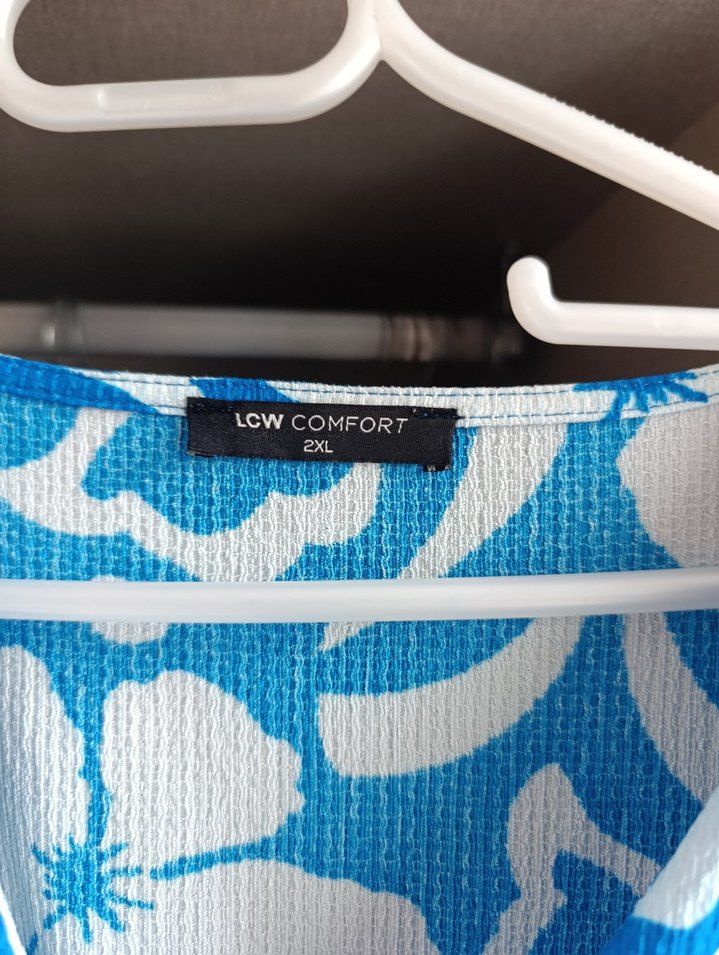 Mavi Bohem V Yaka Midi Elbise - Görsel 3