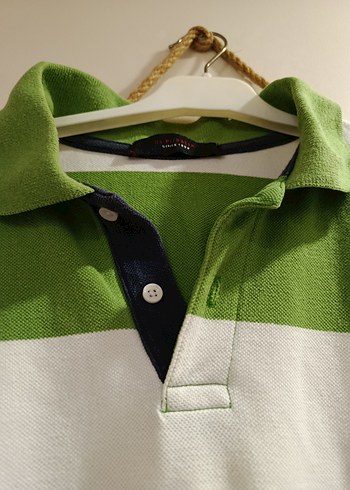 Uzun Kollu Yeşil Çizgili Polo Tişört - Görsel 4