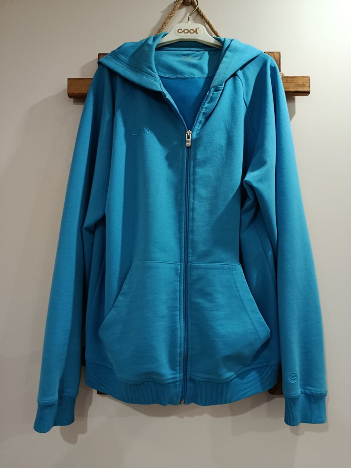 Kadın Mavi Kapüşonlu Fermuarlı Sweatshirt - Görsel 2