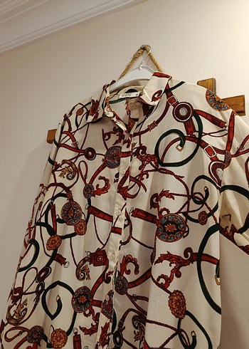 Desenli Şık Kadın Gömlek - Görsel 4