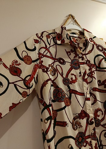 Desenli Şık Kadın Gömlek - Görsel 3