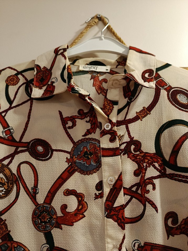 Desenli Şık Kadın Gömlek - Görsel 2