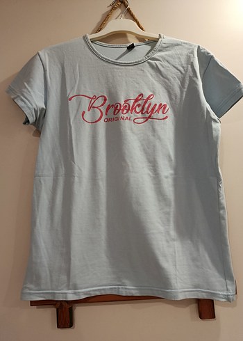 Buz Mavisi Baskılı Kadın Tişört - Görsel 2