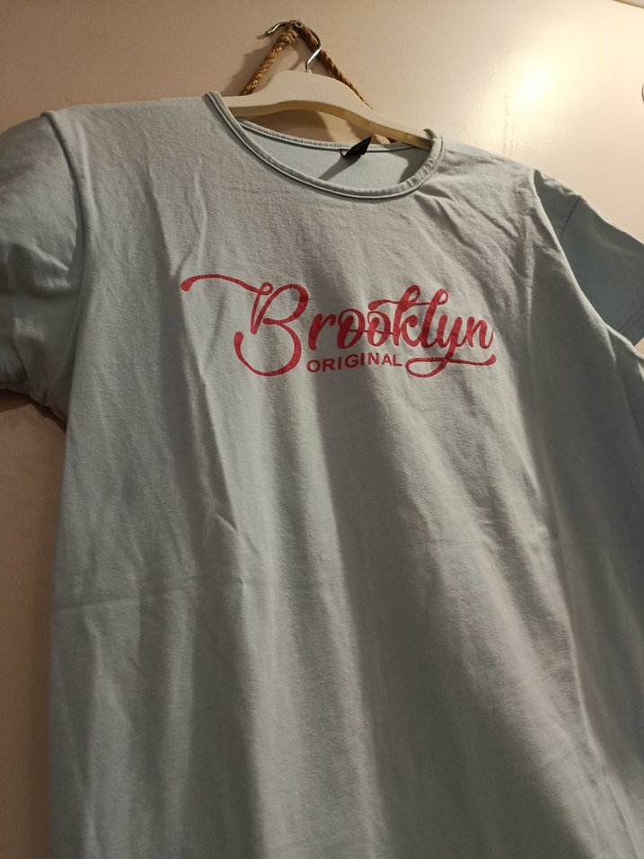 Buz Mavisi Baskılı Kadın Tişört - Görsel 4