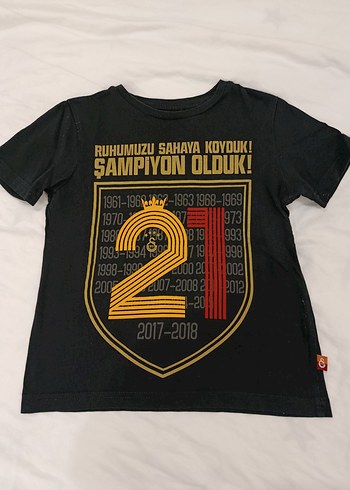 Galatasaray GS STORE Erkek Siyah Baskılı Kısa Kollu Tişört