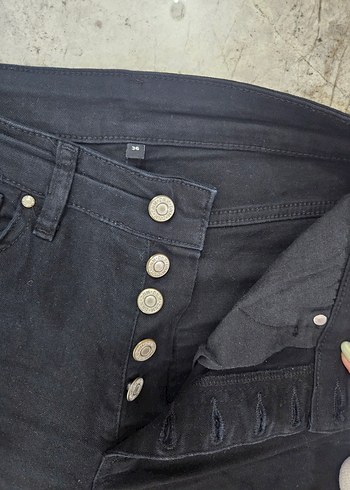 Düğmeli Siyah Skinny Jean - Görsel 4