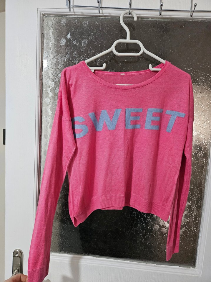 Pembe Uzun Kollu Kadın Triko - Görsel 2