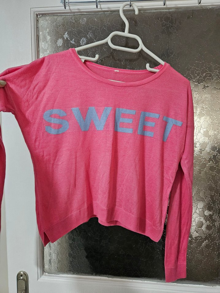 Pembe Uzun Kollu Kadın Triko - Görsel 4