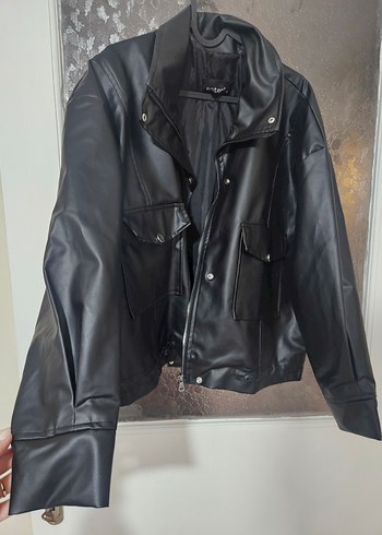 Siyah Deri  Ceket - Görsel 2