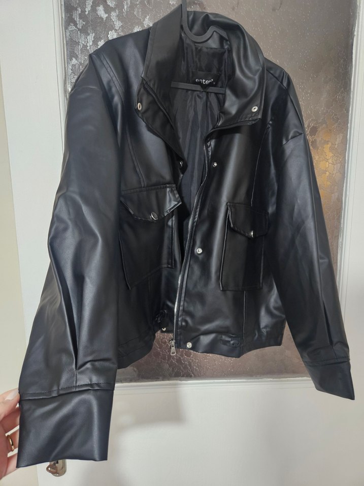Siyah Deri  Ceket - Görsel 2