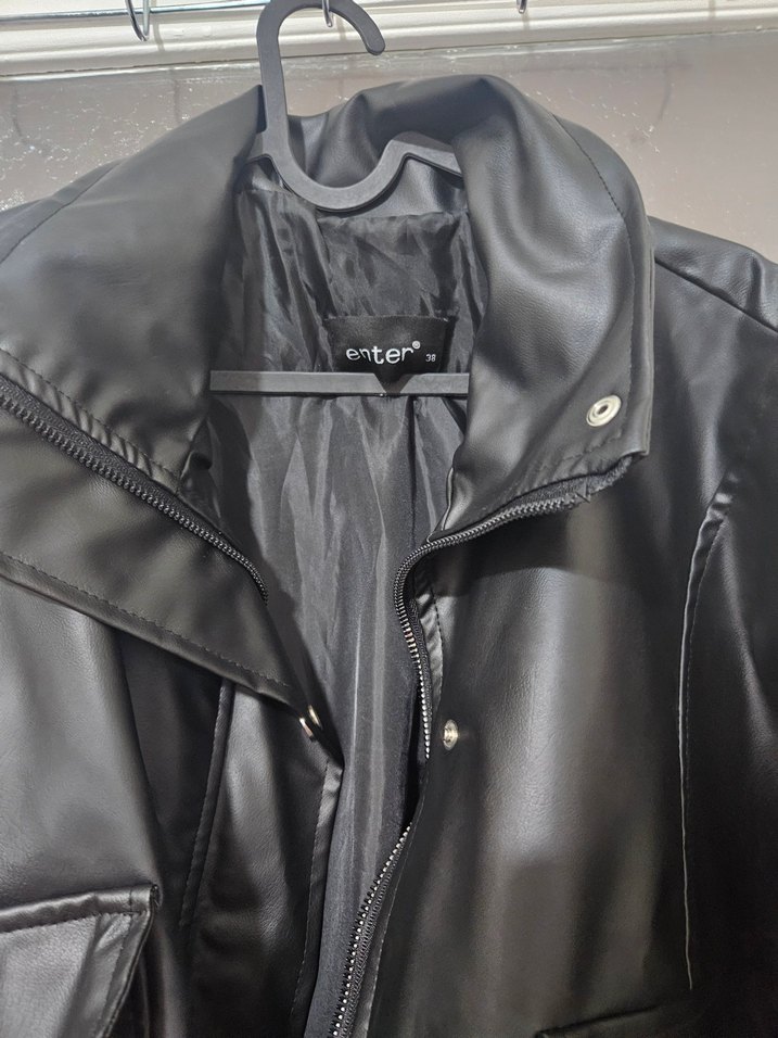 Siyah Deri  Ceket - Görsel 3