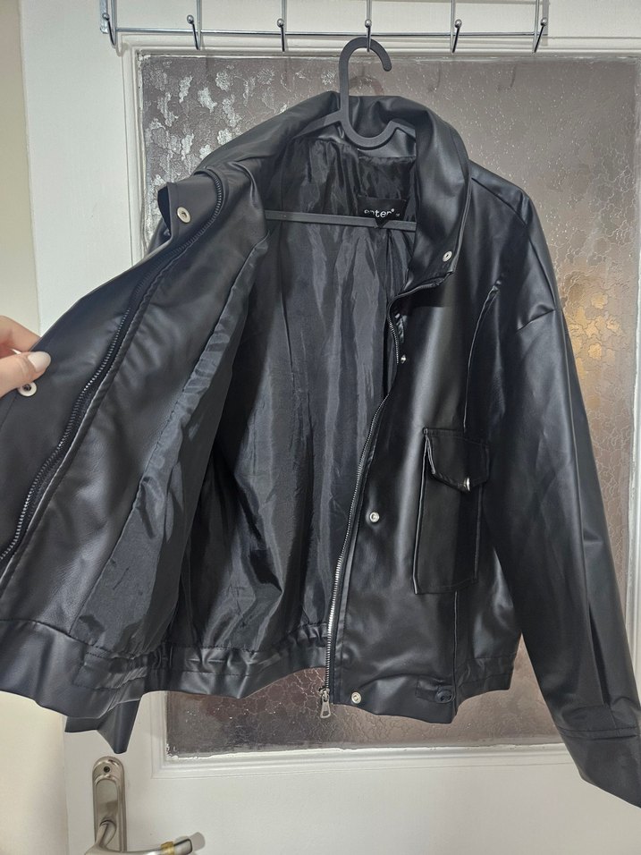 Siyah Deri  Ceket - Görsel 4