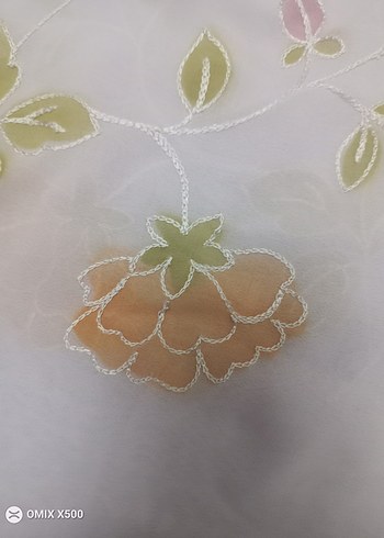 Diğer Lila şifon şal kendinden desenli püsküllü