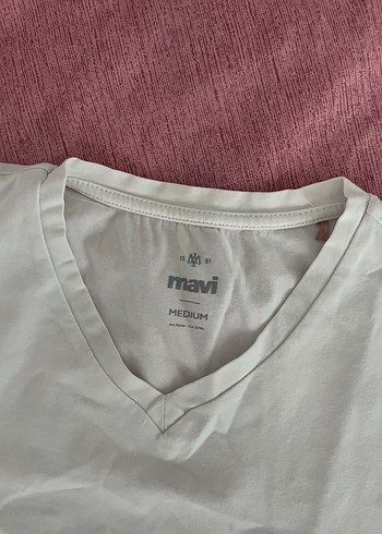 Mavi Erkek Beyaz V Yaka Slim Fit Tişört