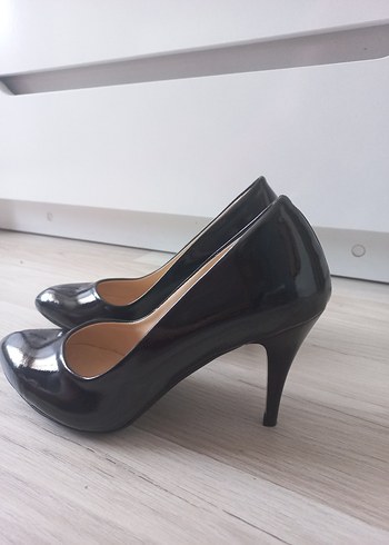 Diğer Siyah Rugan Stiletto Kadın Topuklu Ayakkabı