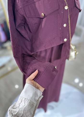 Mor İşlemeli Kadın Takım Elbise - Görsel 7