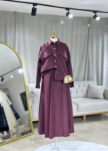 Mor İşlemeli Kadın Takım Elbise - Görsel 5