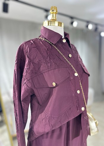 Mor İşlemeli Kadın Takım Elbise - Görsel 8