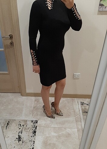 Siyah kısa elbise / Triko elbise