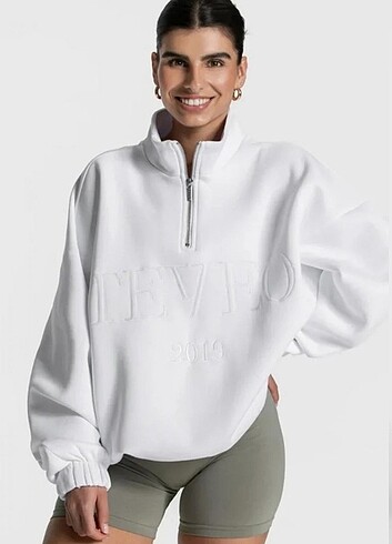 Yarım Fermuarlı Sweatshirt oversize