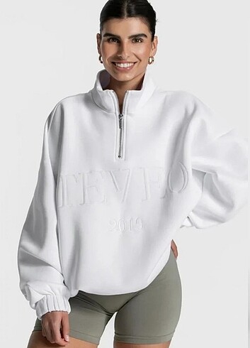 Yarım Fermuarlı Sweatshirt oversize