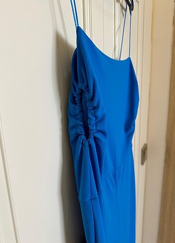 s Beden Zara mavi renk abiye uzun tulum 