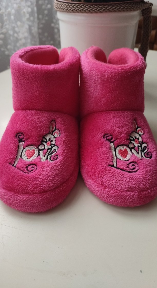 Kız Çocukları İçin Renkli Nakışlı Sıcak Terlik panduf - Görsel 2