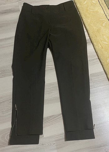 Kadın Haki Regular Fit Cigarette Pantolon - Görsel 9