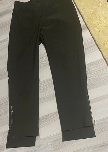 Kadın Haki Regular Fit Cigarette Pantolon - Görsel 8