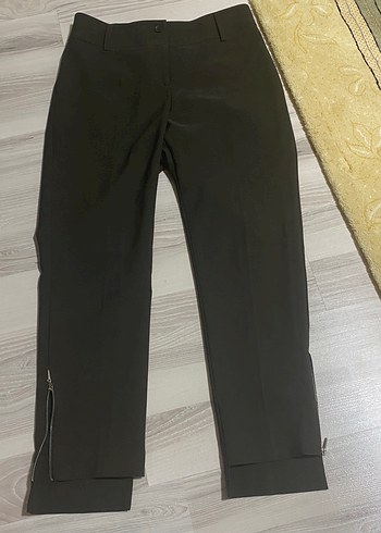 Kadın Haki Regular Fit Cigarette Pantolon - Görsel 6