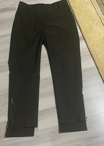 Kadın Haki Regular Fit Cigarette Pantolon - Görsel 7